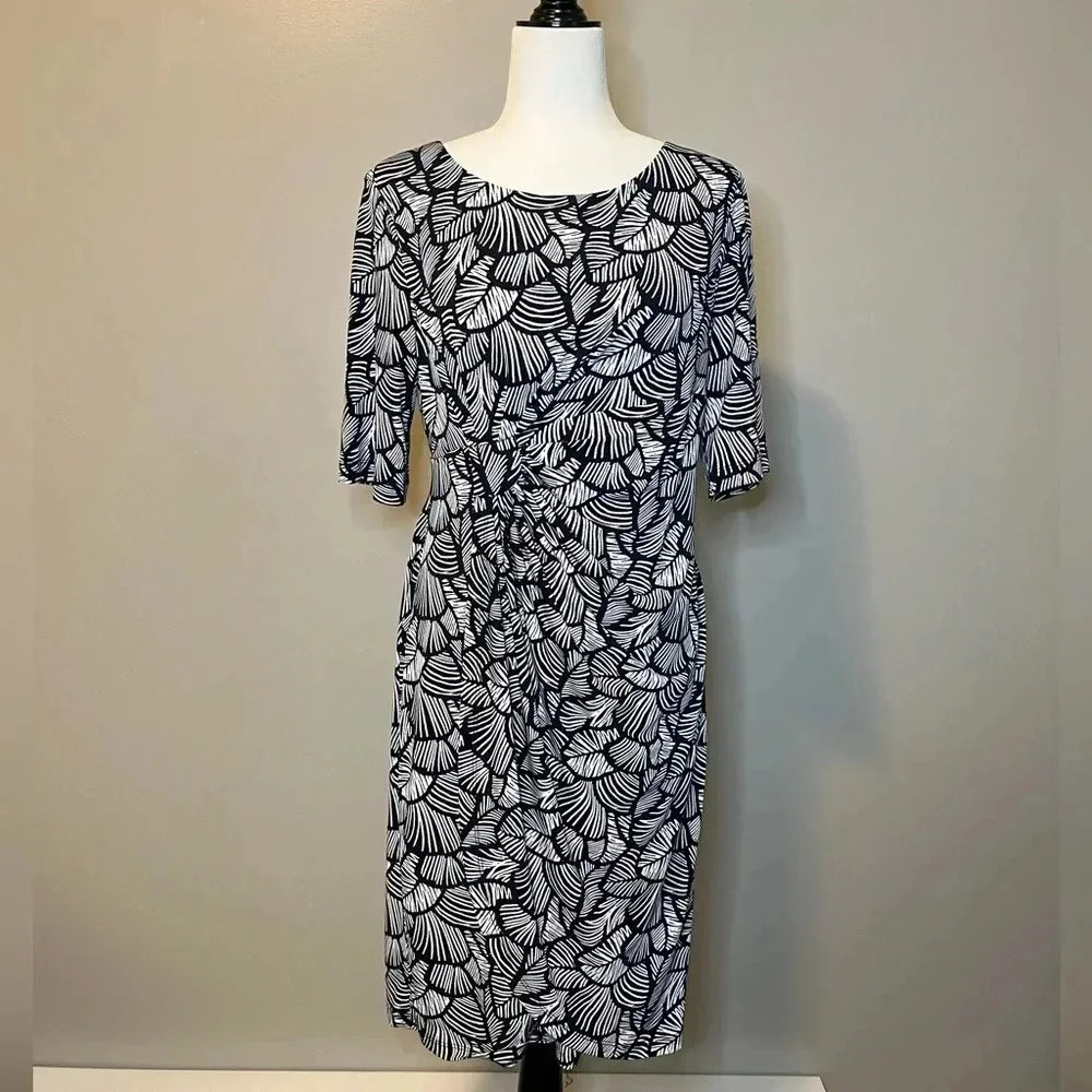 Connected Apparel 1/2 Sleeve Wrap Dress